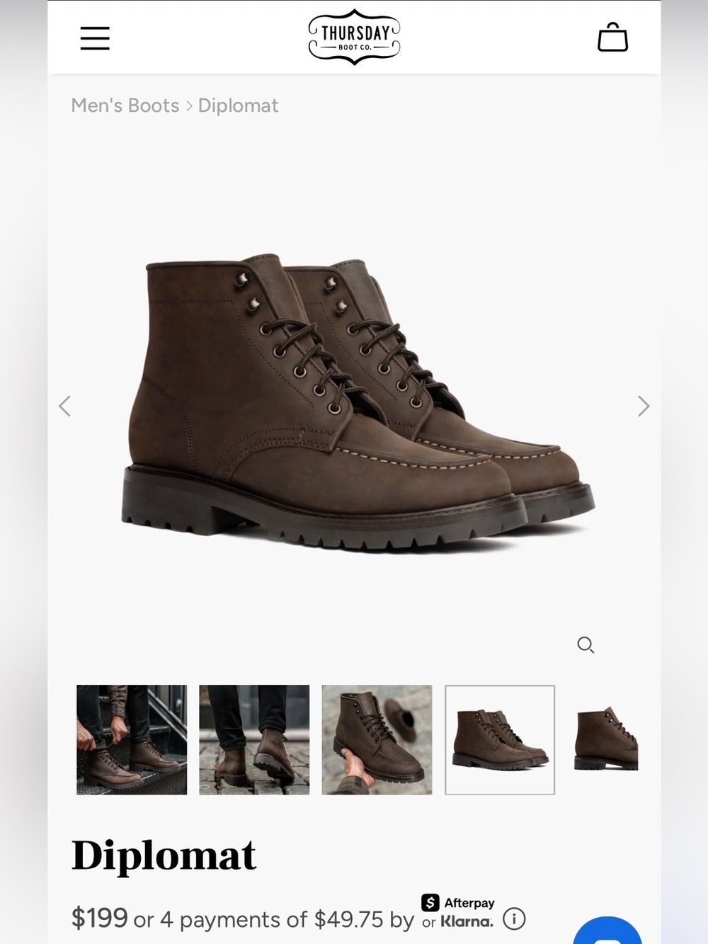 Thursday Boot Company Diplomat Moc-Toe Boots - Brown